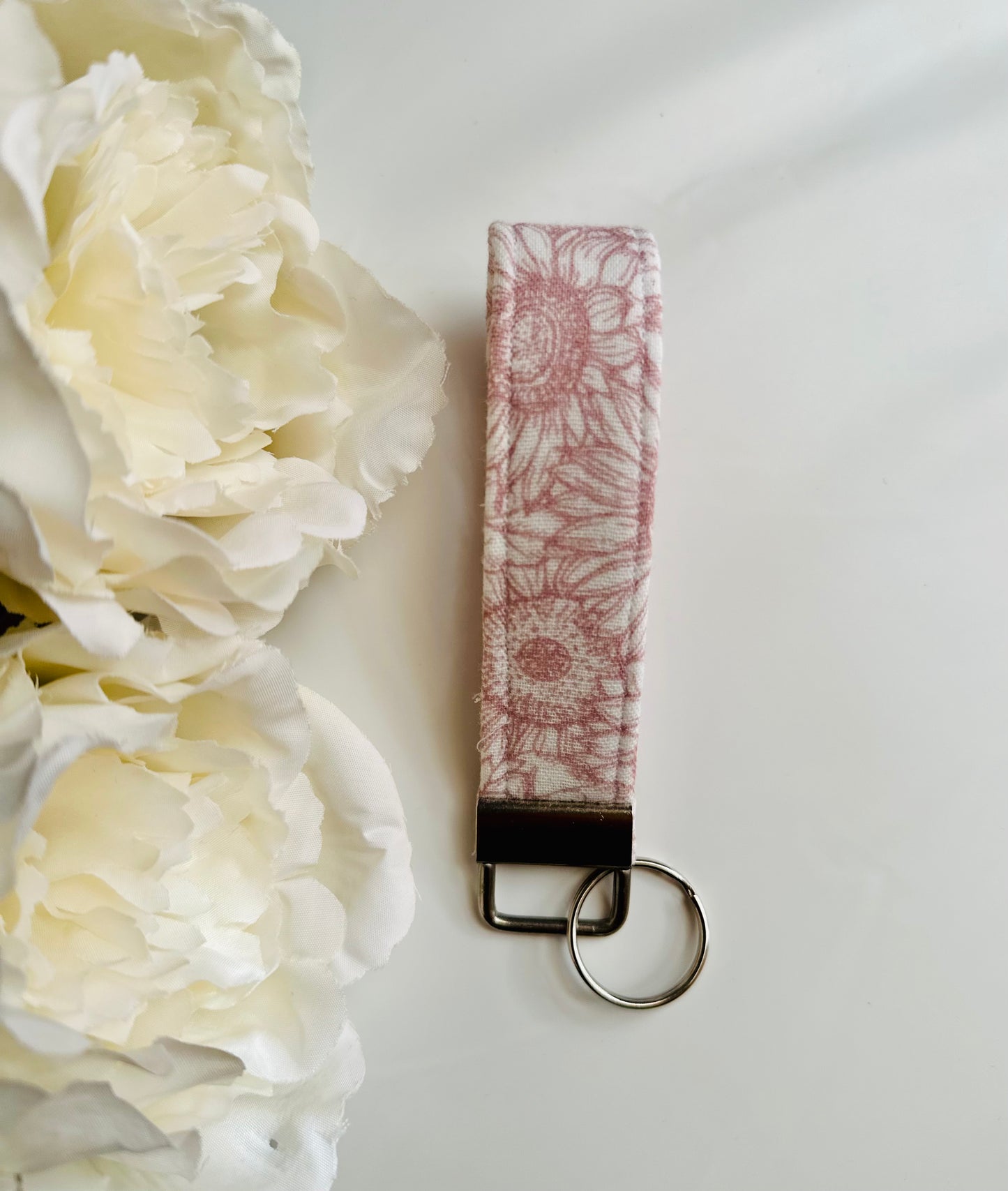 Pink Flower Keyfob Keychain