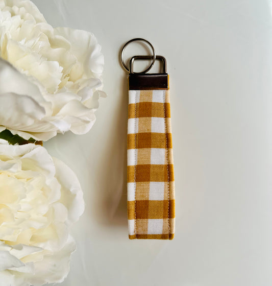 Mustard Stripe Keyfob Keychain