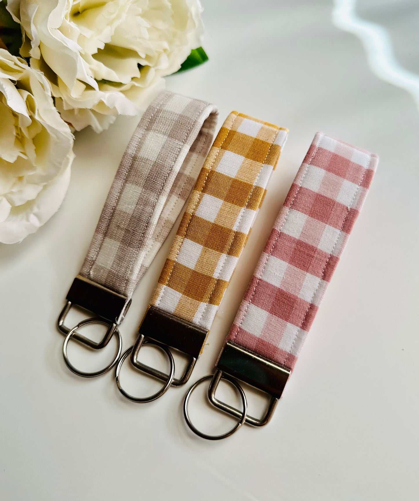 Grey Stripe Keyfob Keychain