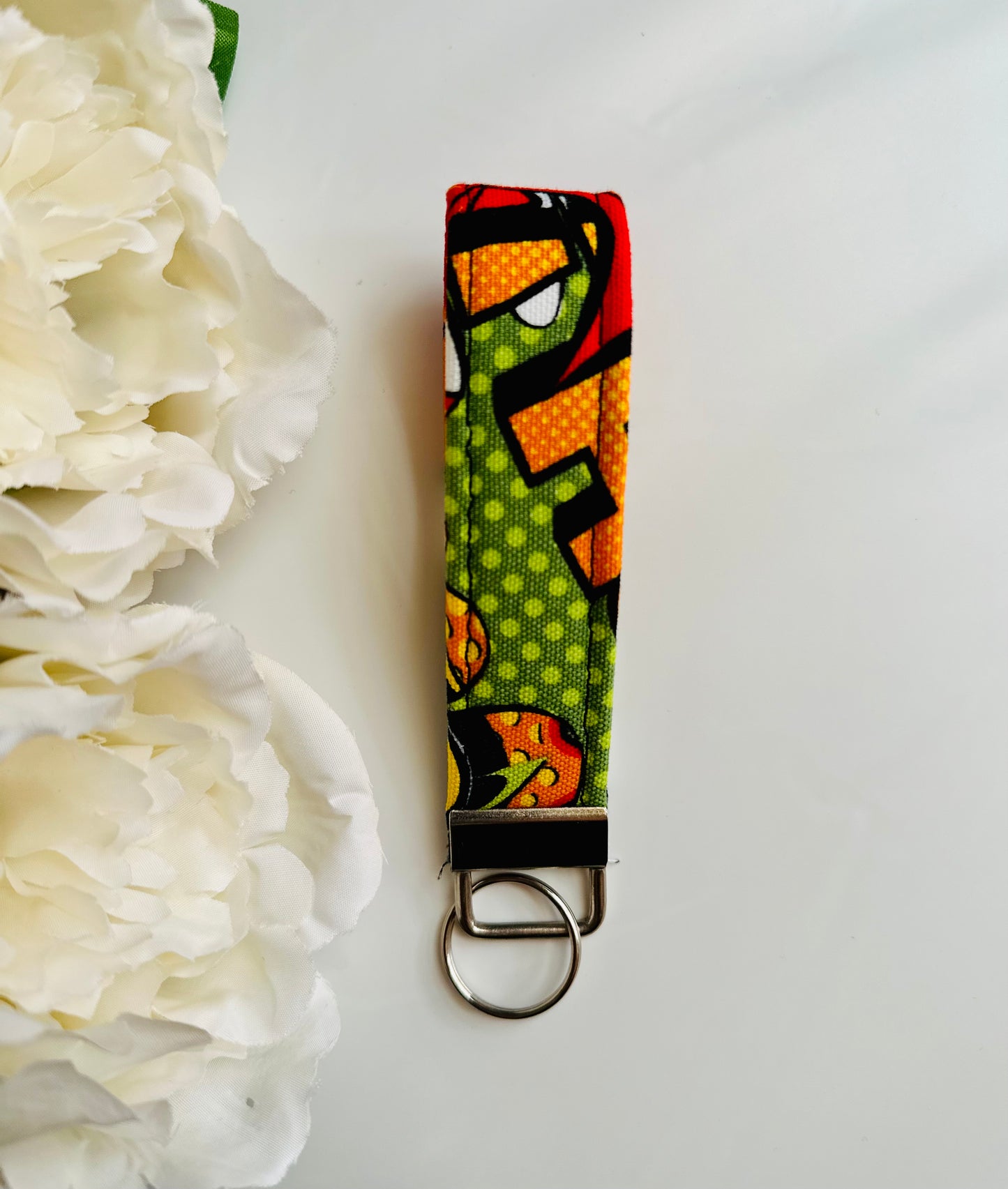 Blue Comic Print KeyFob Keychain