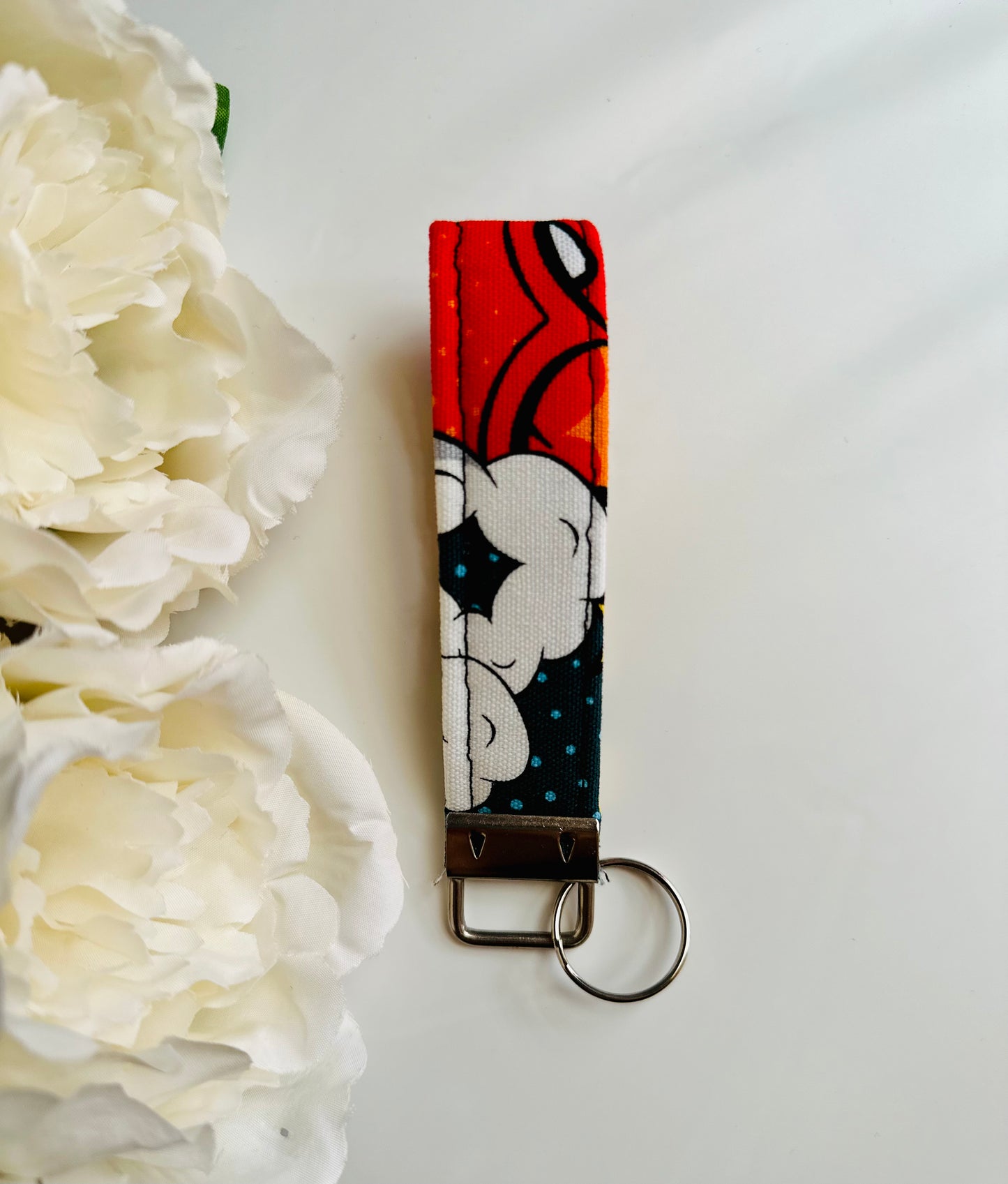 Blue Comic Print KeyFob Keychain