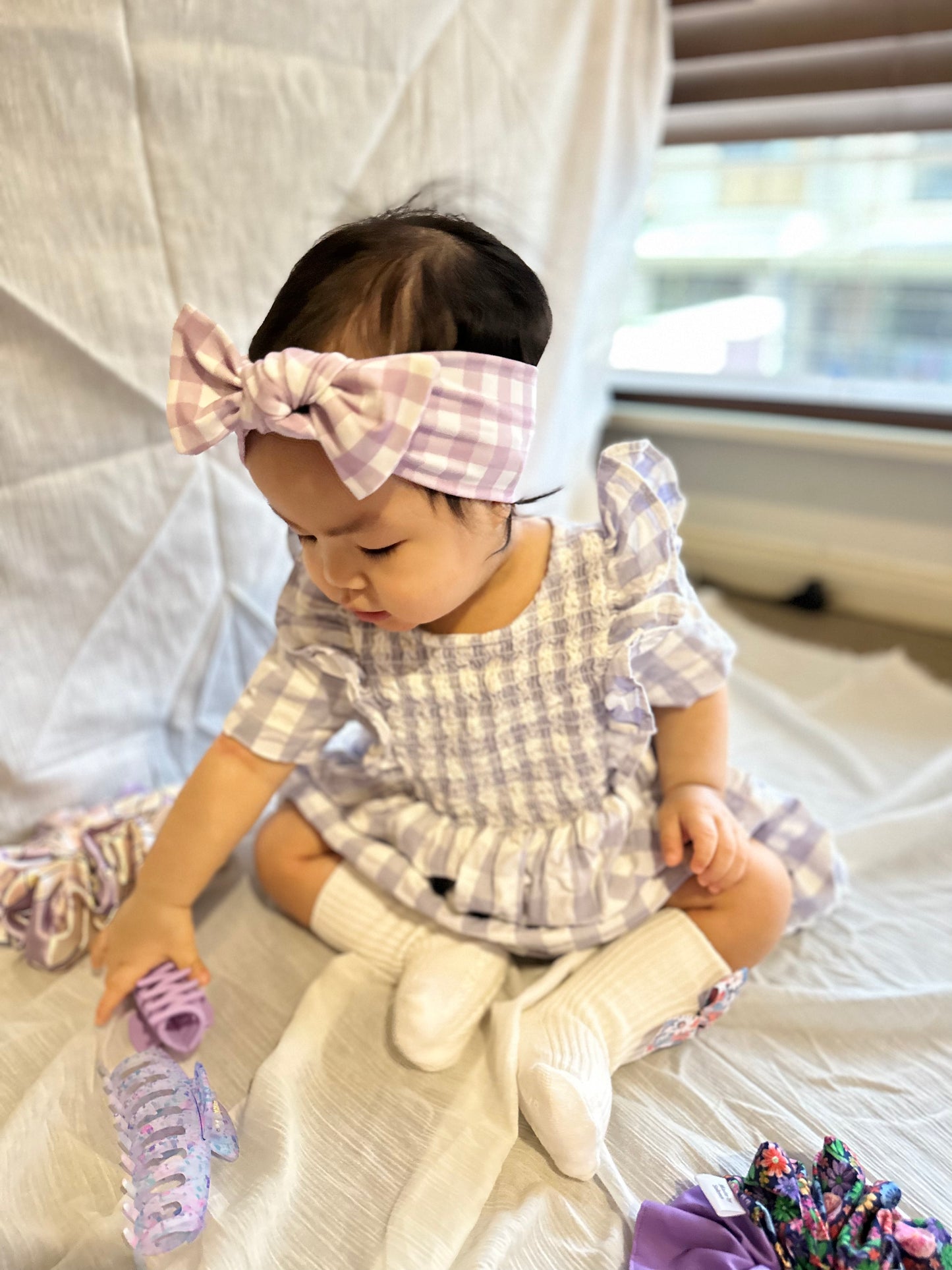 Purple Stripe Matching Headband