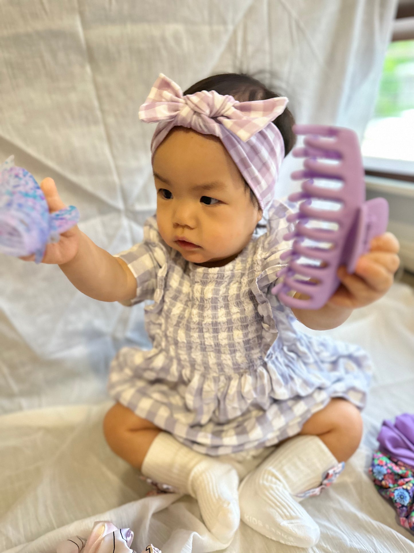 Purple Stripe Matching Headband