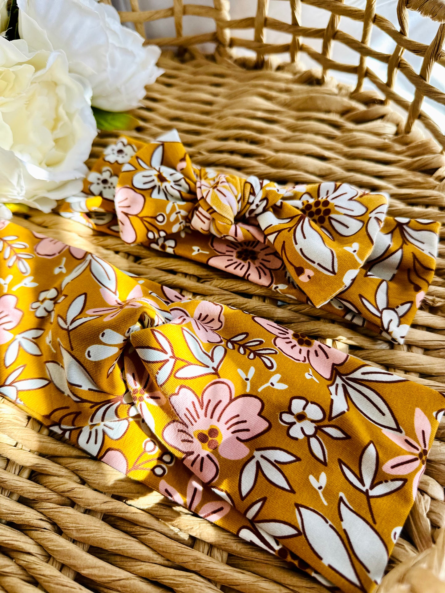 Mustard Floral Matching Headband