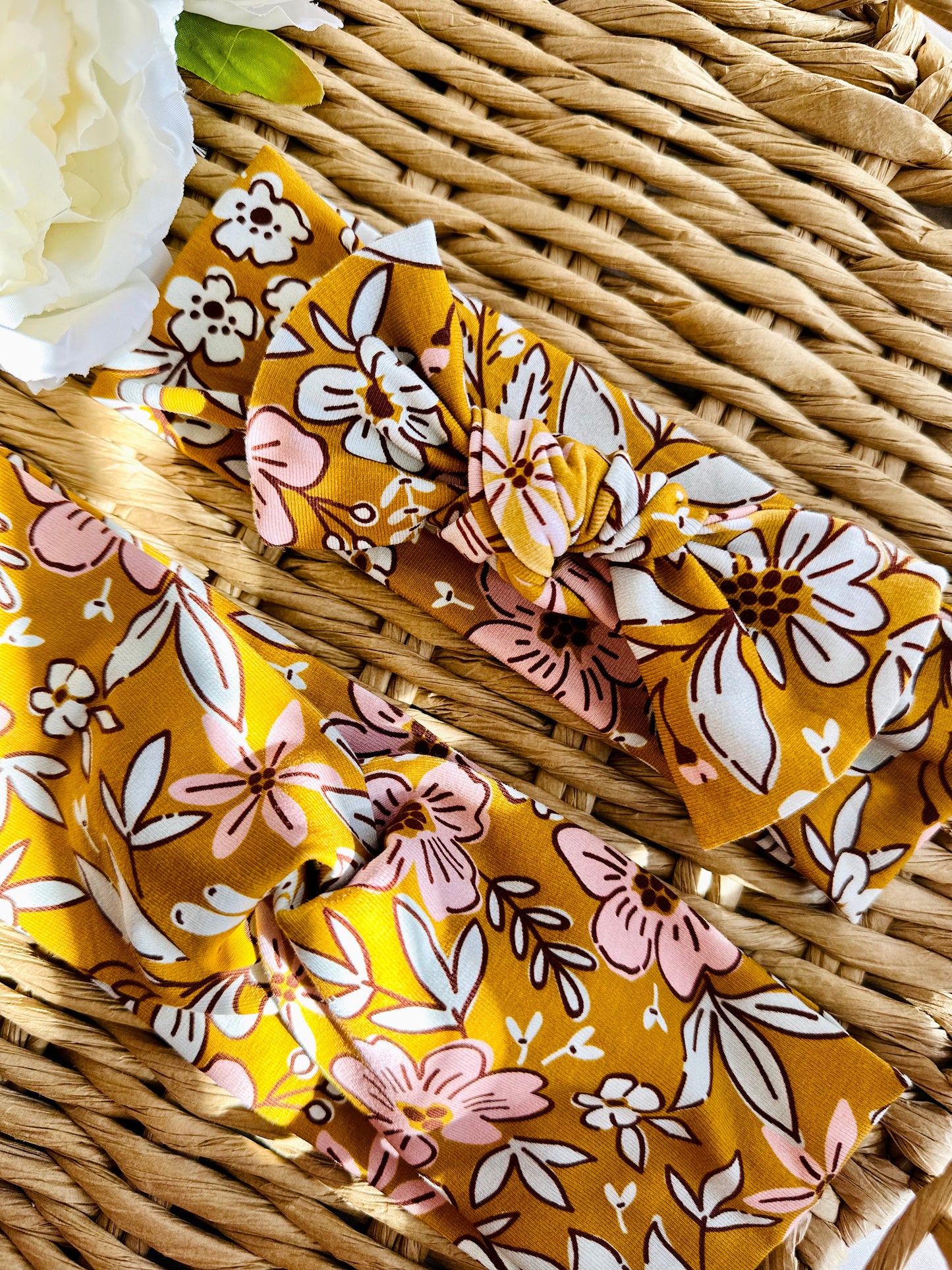 Mustard Floral Matching Headband