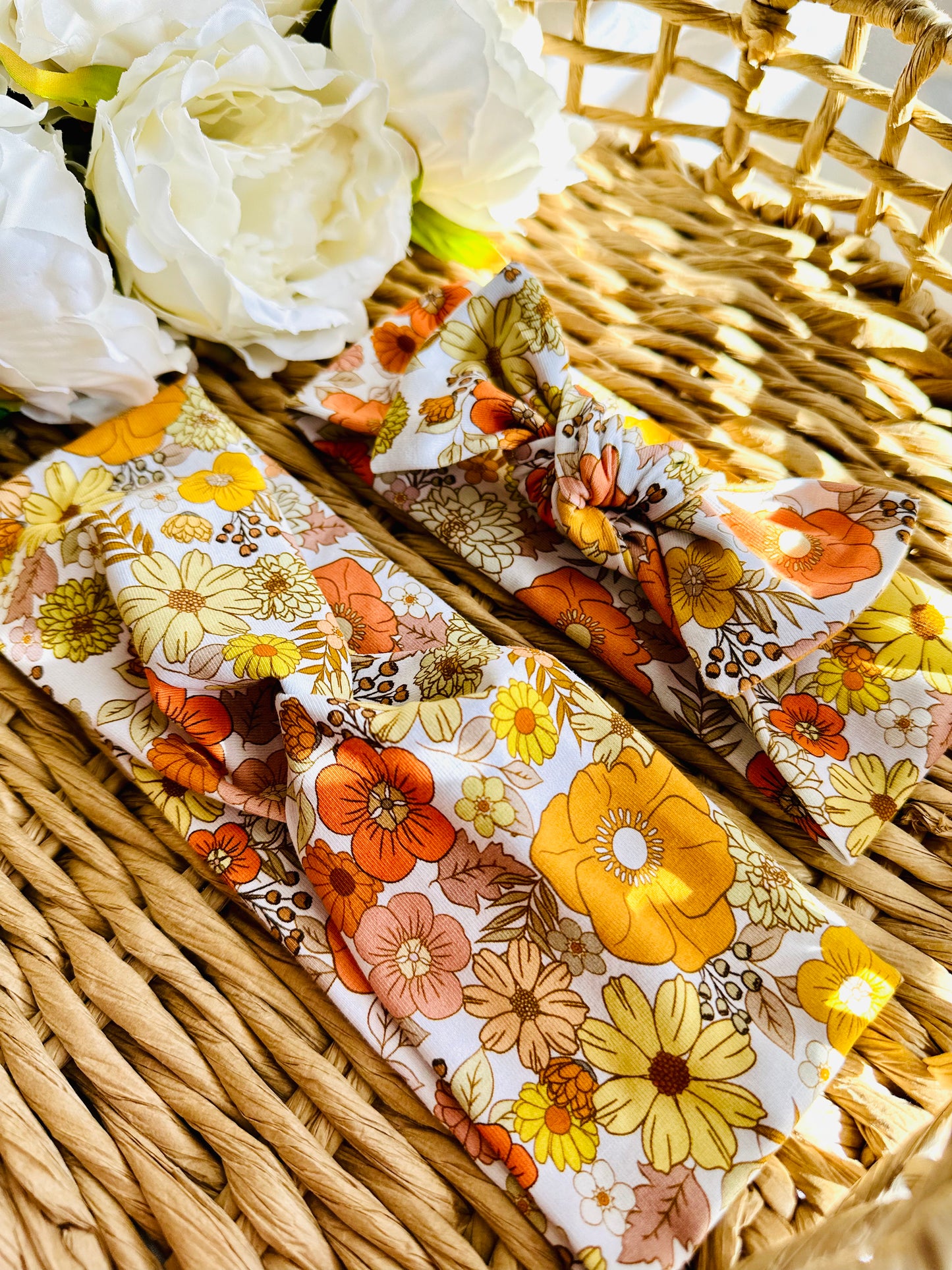 Orange/Yellow Floral Matching Headband