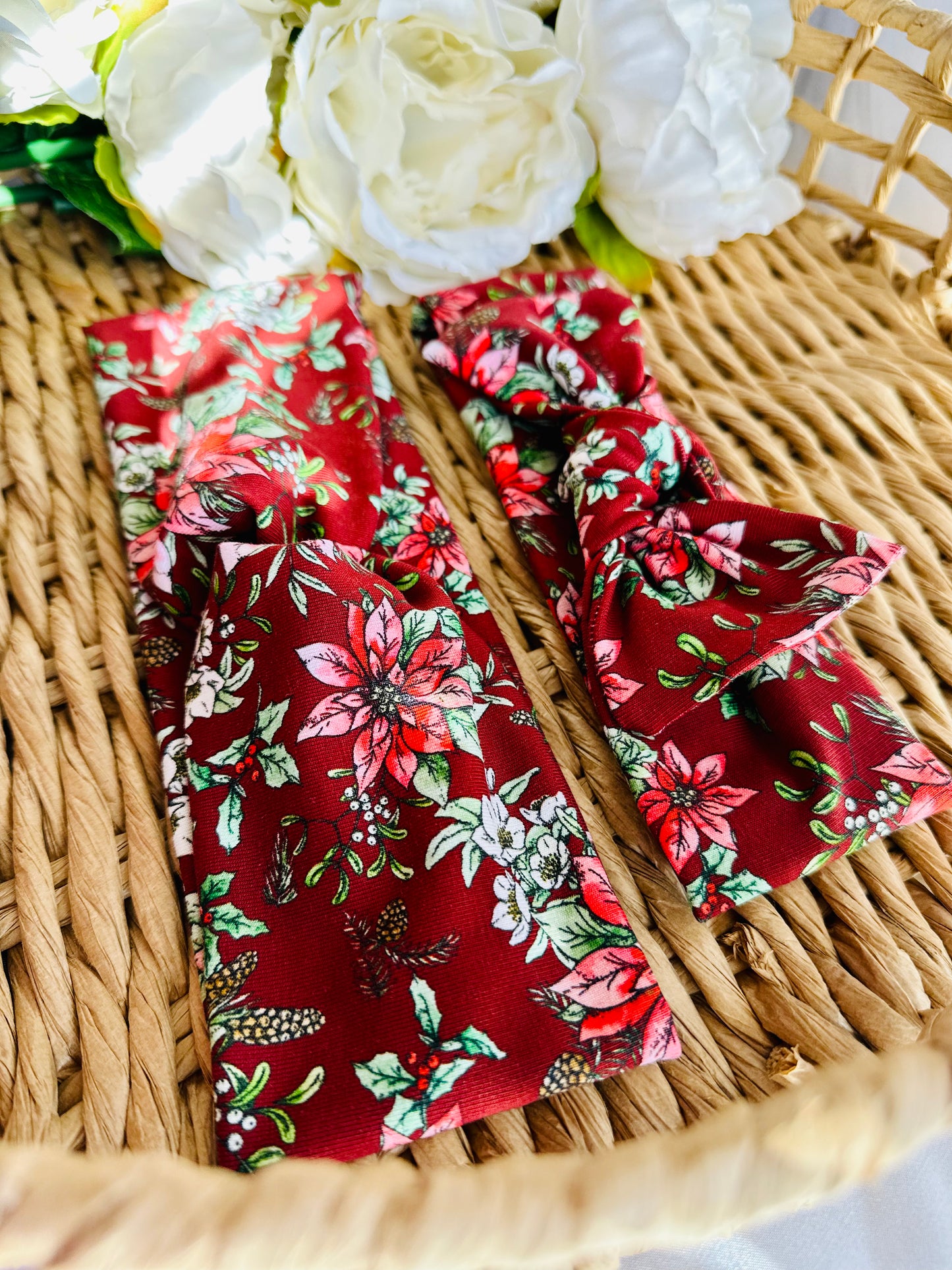 Red Floral Matching Headband