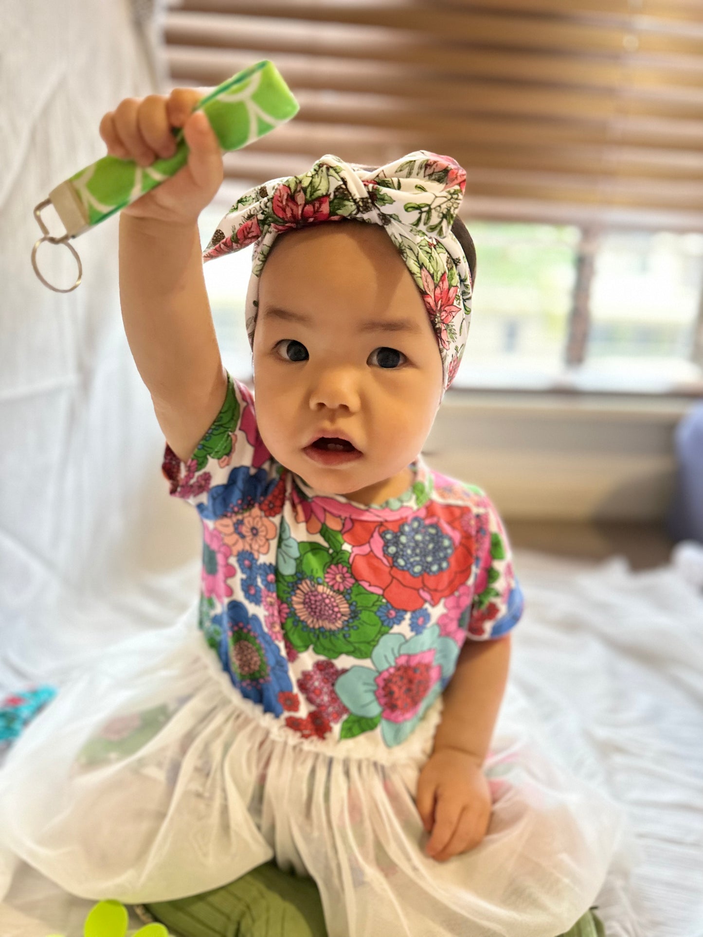 White Floral Matching Headband