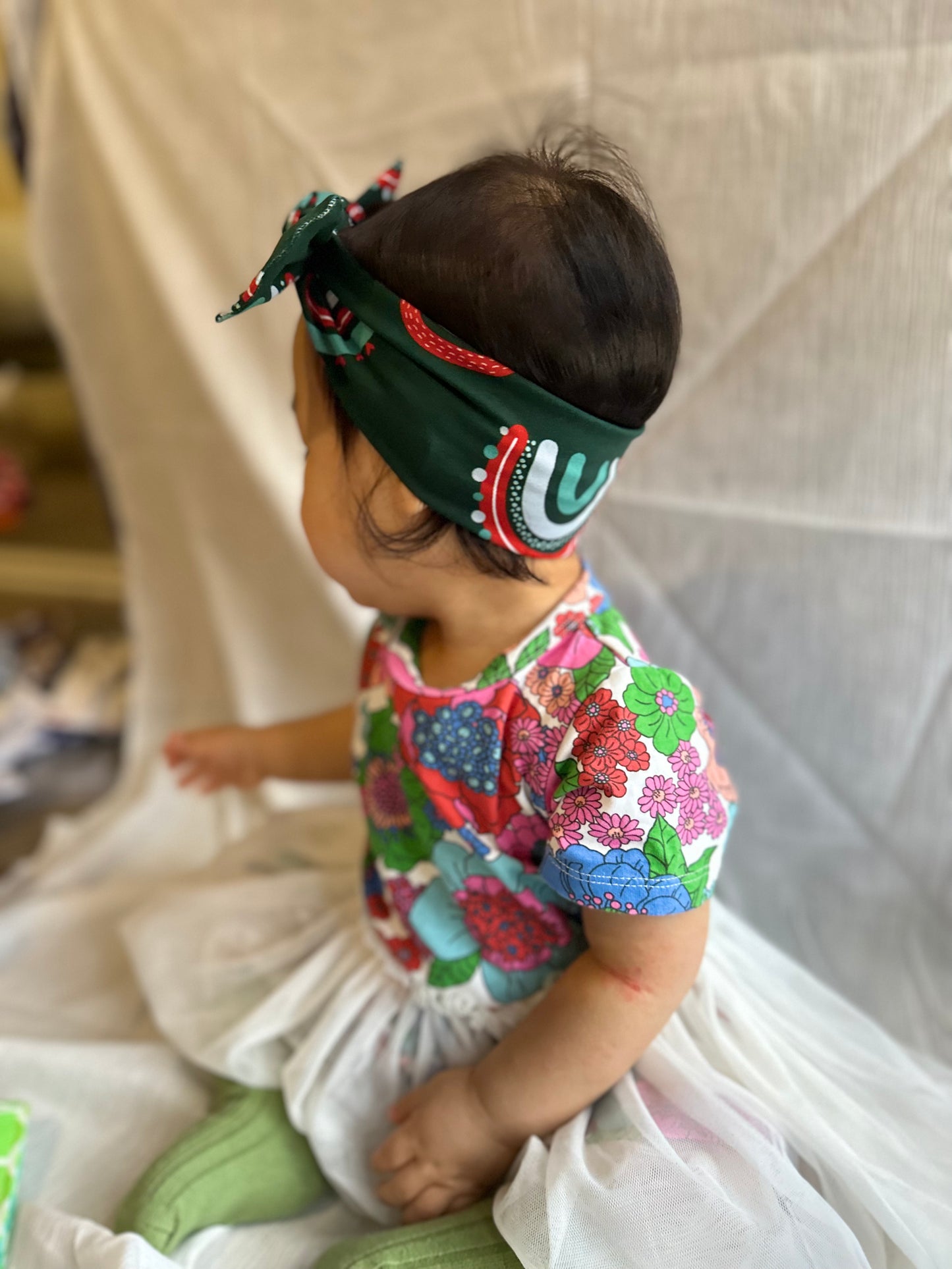 Rainbow/Green Matching Headband