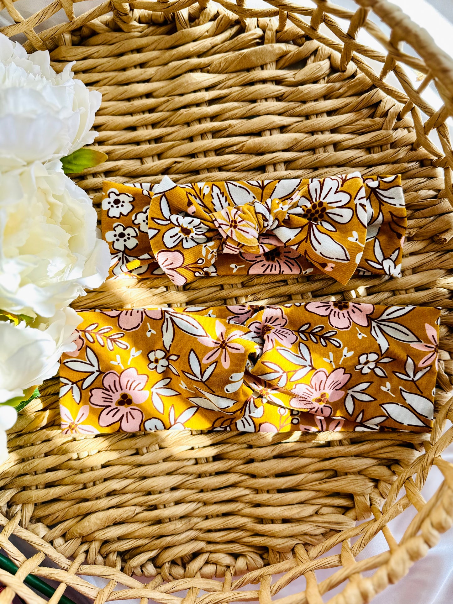 Mustard Floral Matching Headband