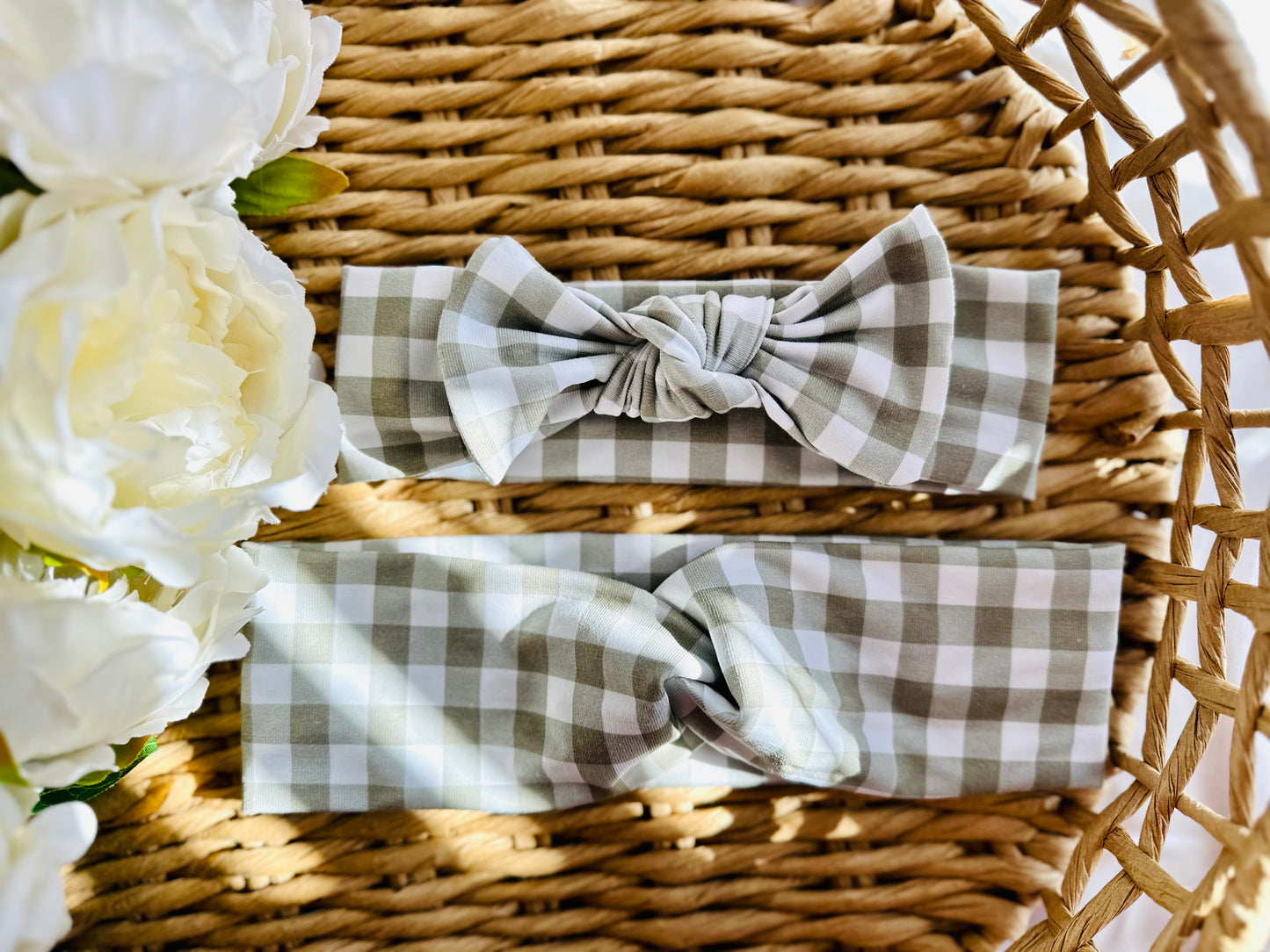 Grey Stripe Matching Headband