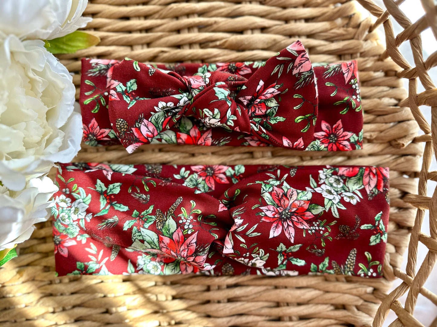 Red Floral Matching Headband