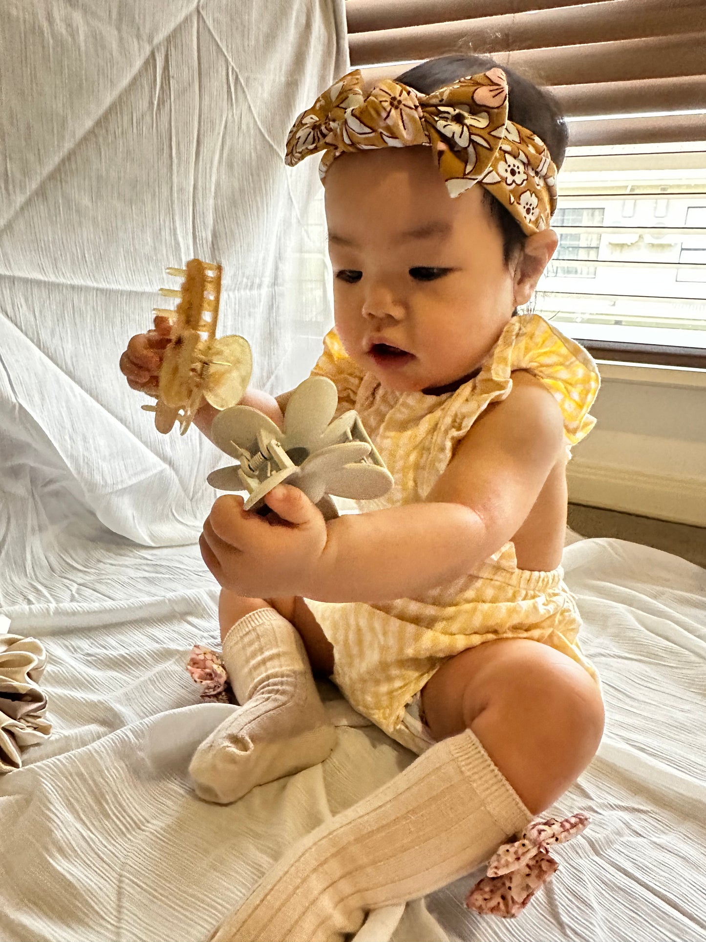 Mustard Floral Matching Headband