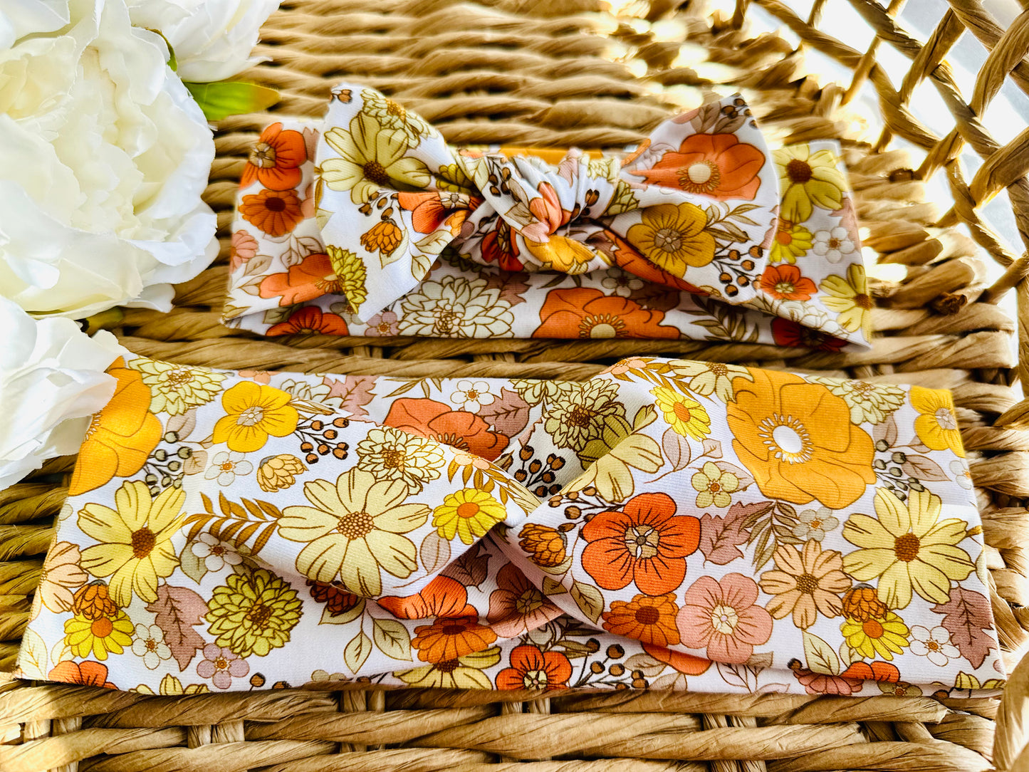 Orange/Yellow Floral Matching Headband