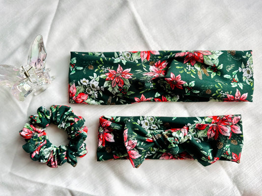 Green Floral Matching Headband