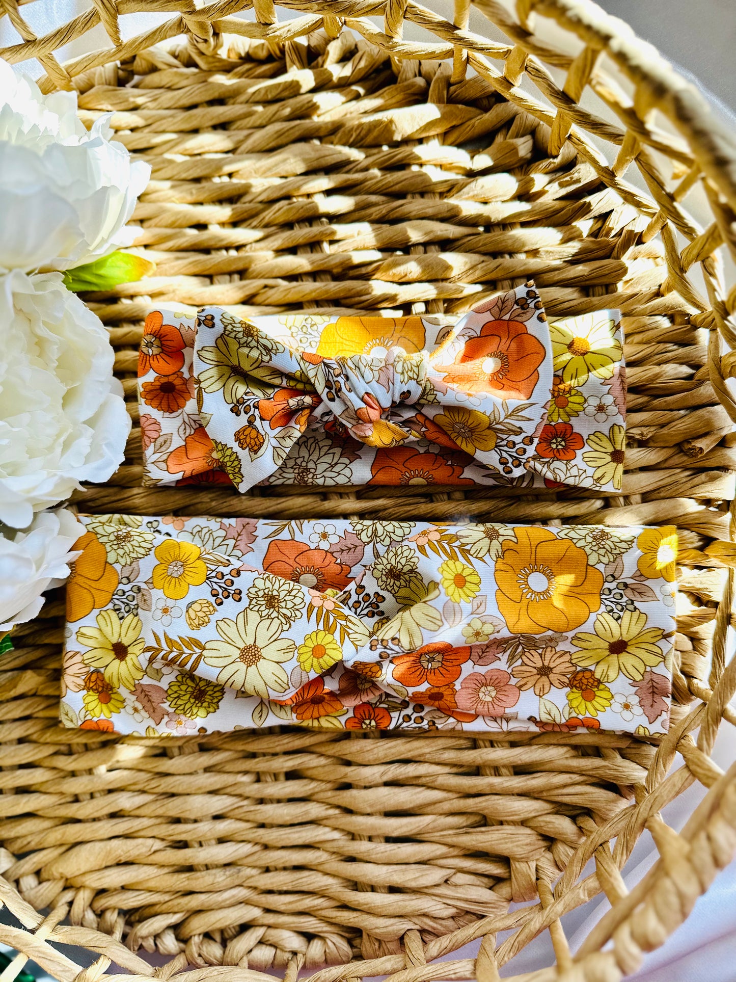 Orange/Yellow Floral Matching Headband