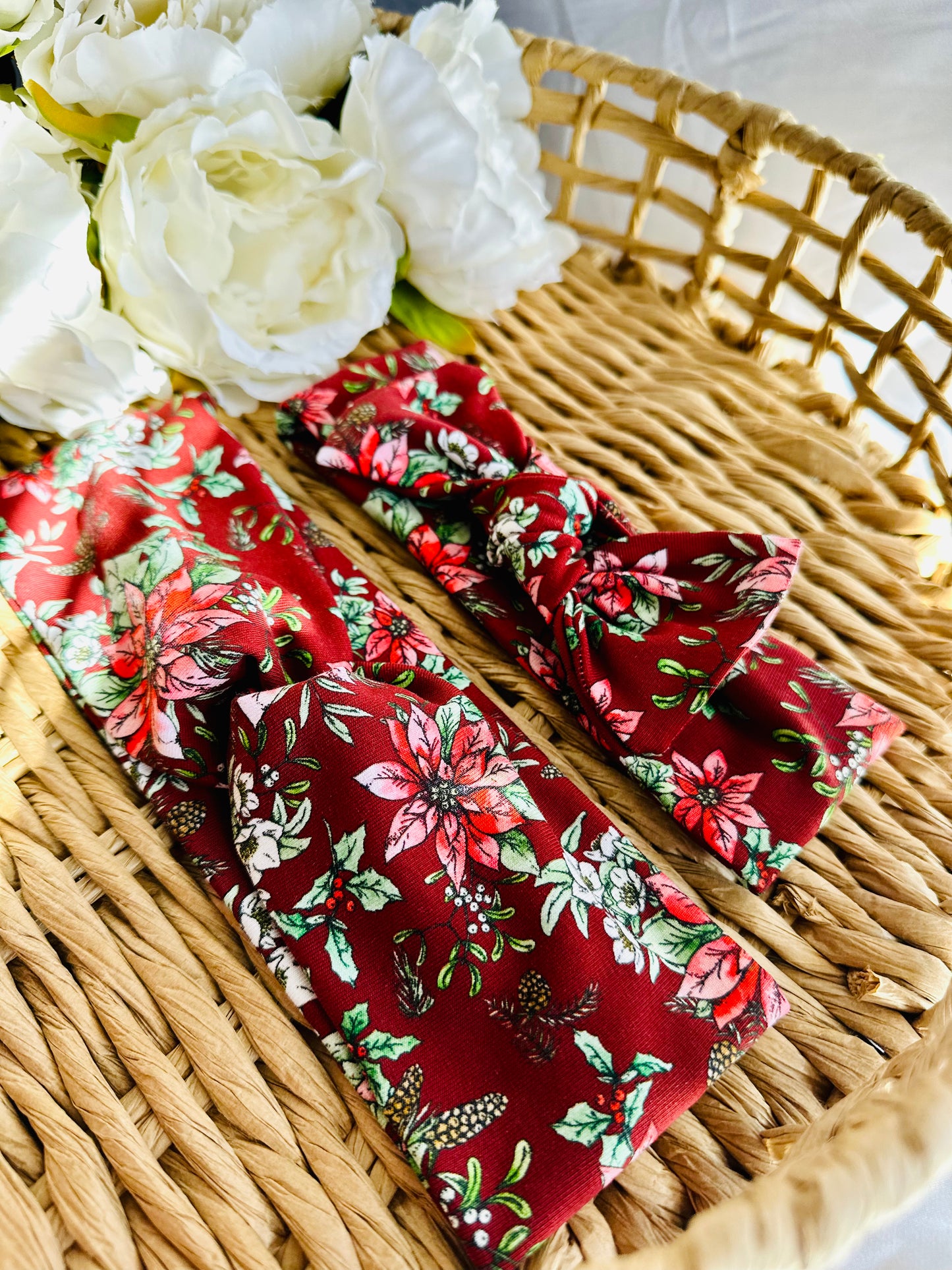 Red Floral Matching Headband